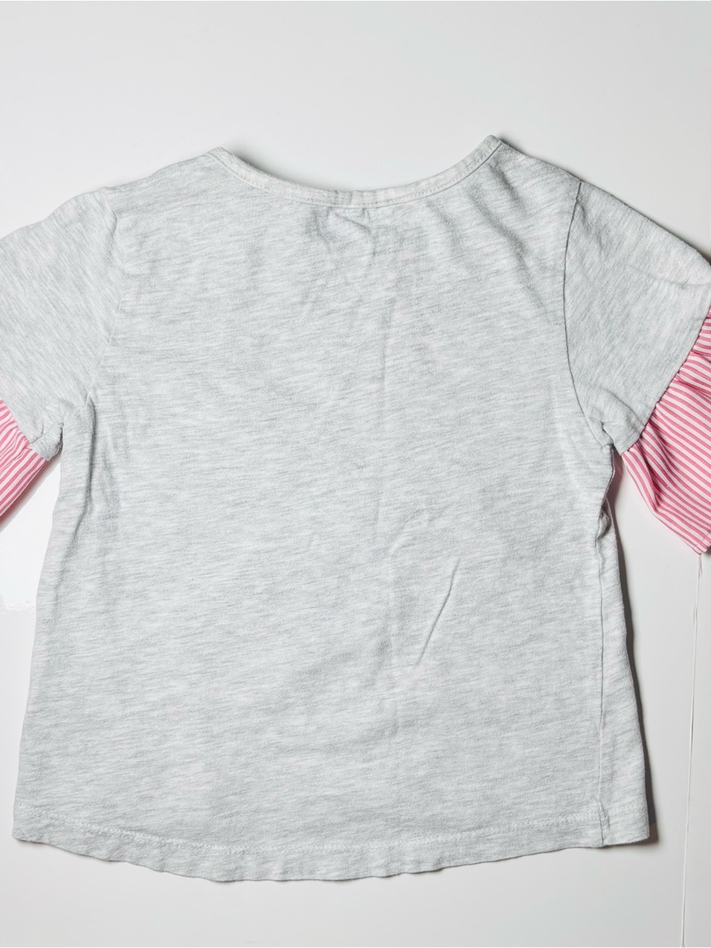 Official Peppa Pig Beautiful 3D Ribbon Flower Candy Striped Sleeve Tee 4T - Picture 7 of 9